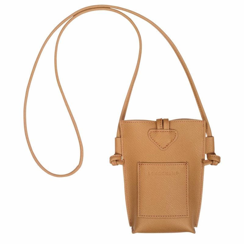 Le Roseau Phone Case Walnut - Leather Longchamp Women Walnut Phone Cases - Image 4