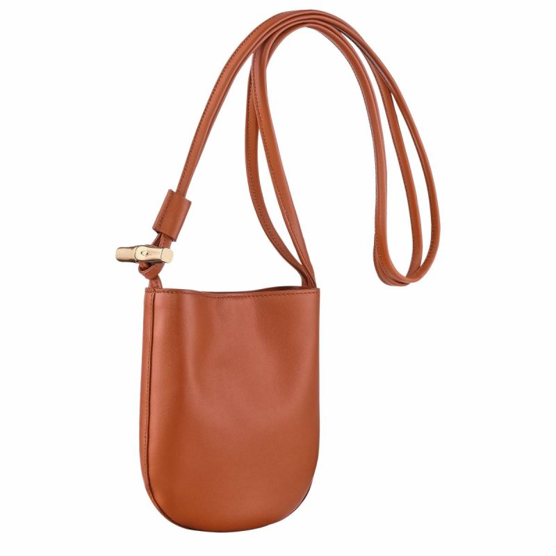 Le Roseau S Crossbody Bag Bark - Leather Bark Women Longchamp Leather Bags - Image 3