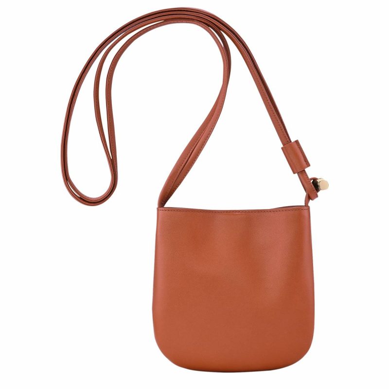 Le Roseau S Crossbody Bag Bark - Leather Bark Women Longchamp Leather Bags - Image 4