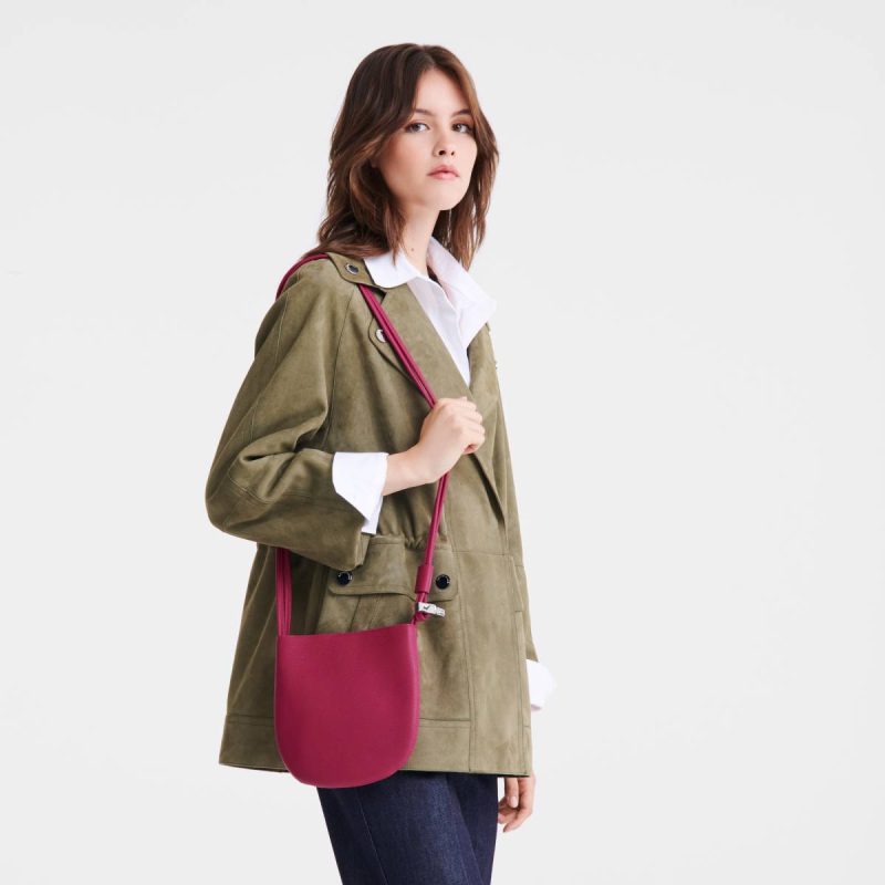 Le Roseau S Crossbody Bag Beetroot - Leather Women Leather Bags Longchamp Beetroot - Image 2