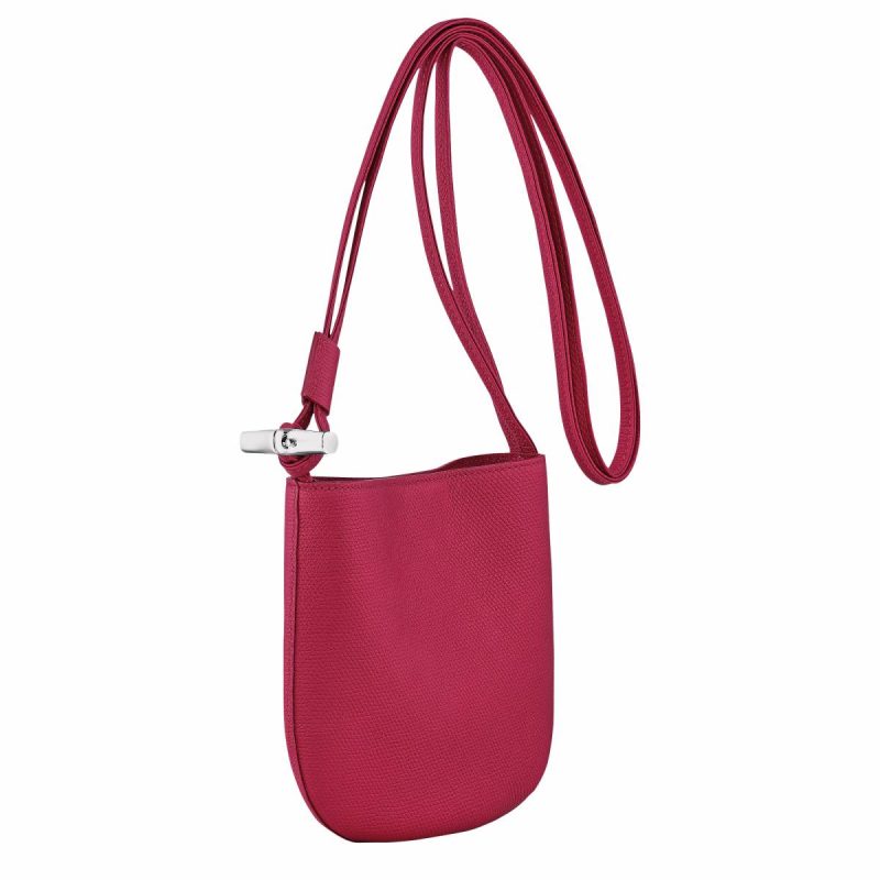 Le Roseau S Crossbody Bag Beetroot - Leather Women Leather Bags Longchamp Beetroot - Image 3