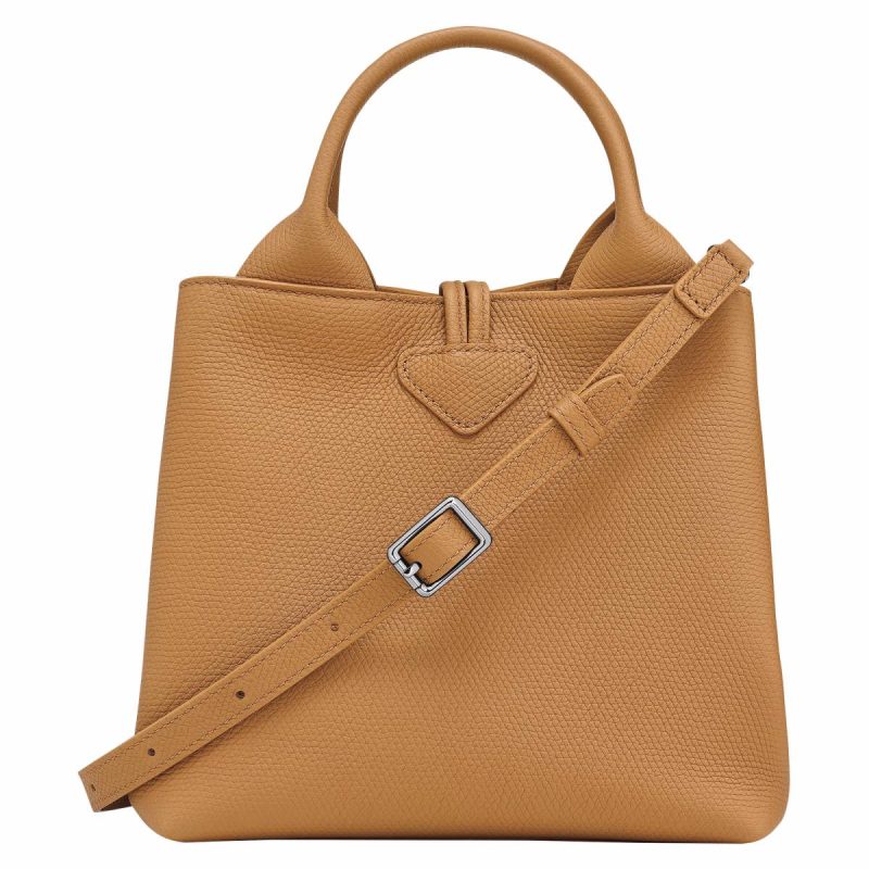 Le Roseau S Handbag Walnut - Leather Walnut Women Longchamp Leather Bags - Image 4