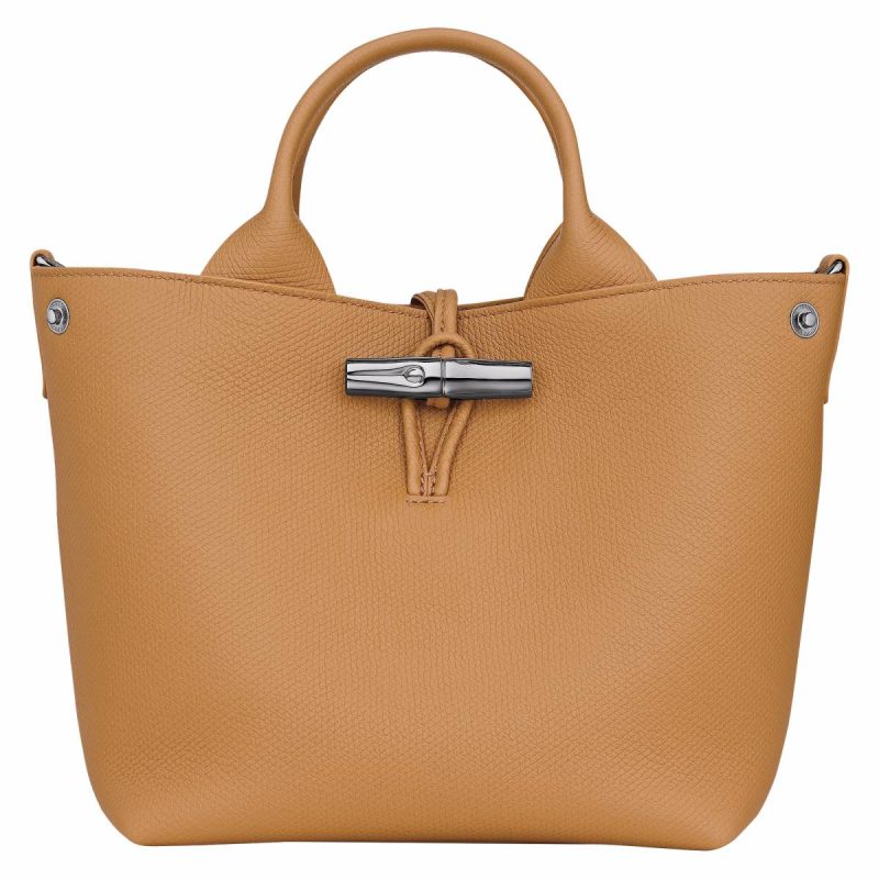 Le Roseau S Handbag Walnut - Leather Walnut Women Longchamp Leather Bags - Image 5
