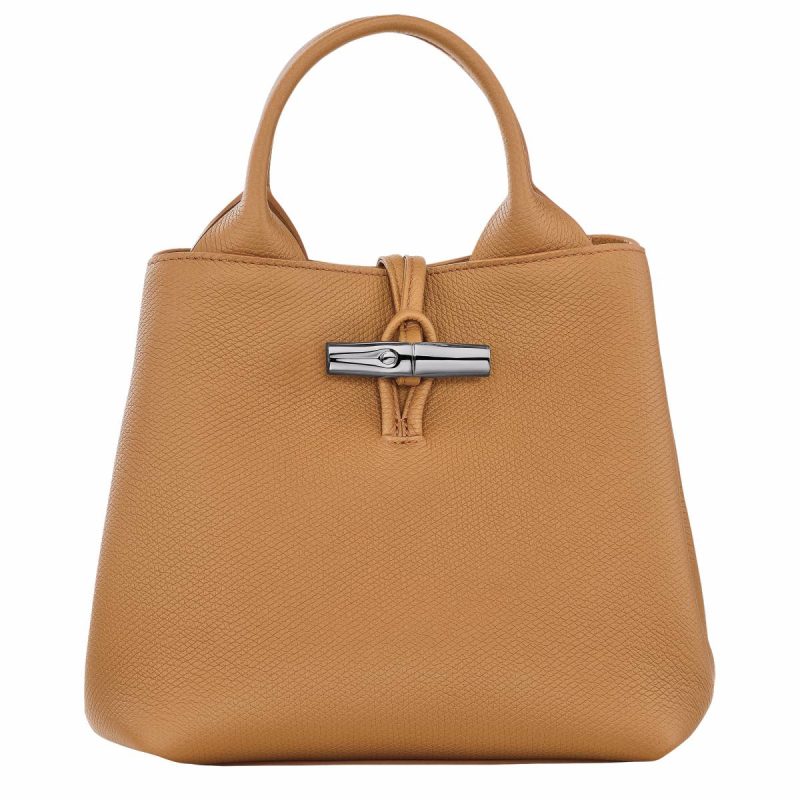 Le Roseau S Handbag Walnut - Leather Walnut Women Longchamp Leather Bags