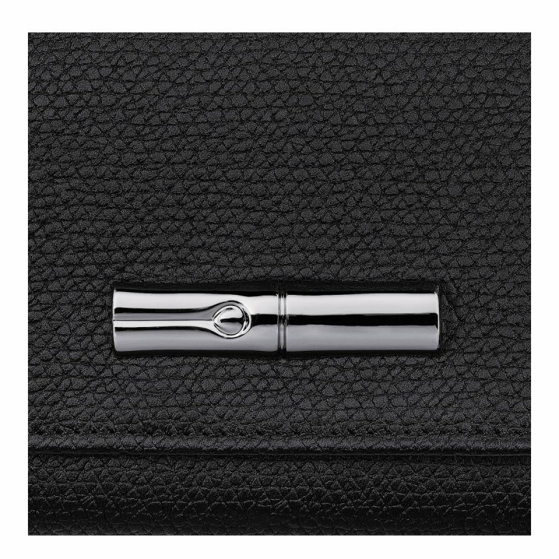 Le Roseau Wallet Black - Leather Longchamp Women Leather Wallets Black - Image 4
