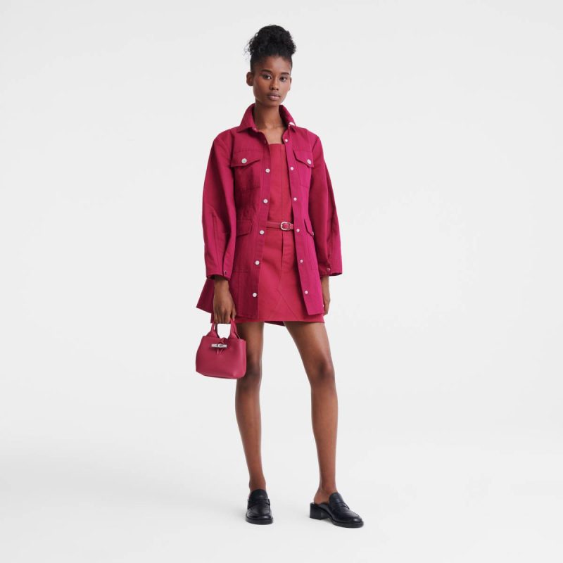 Le Roseau Xs Handbag Beetroot - Leather Women Leather Bags Longchamp Beetroot - Image 2