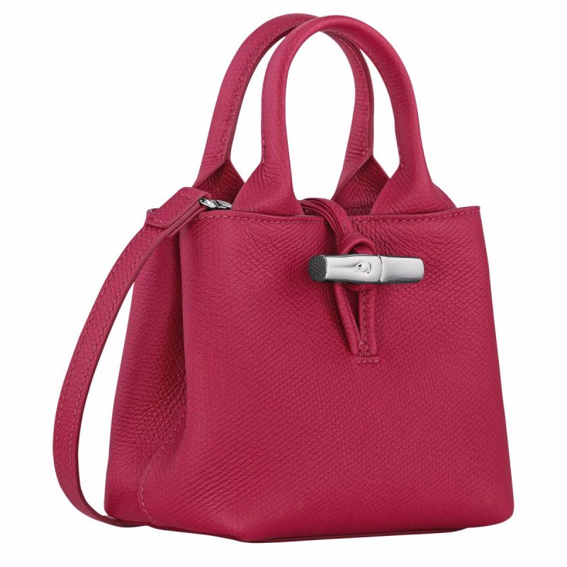 Le Roseau Xs Handbag Beetroot - Leather Women Leather Bags Longchamp Beetroot - Image 3
