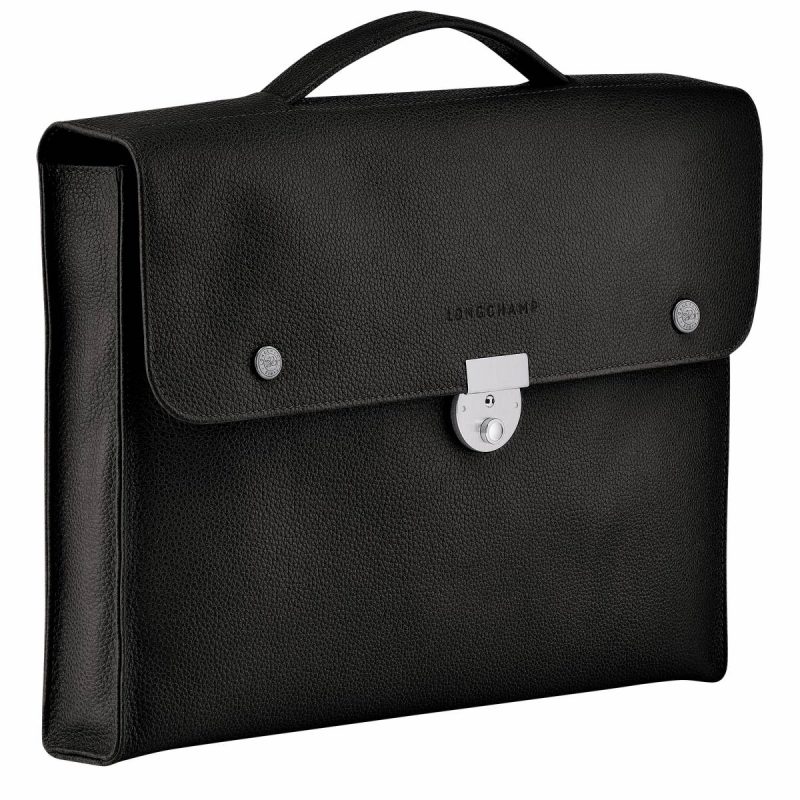 Leather Bags Black Le Foulonné S Briefcase Black - Leather Women Longchamp - Image 3