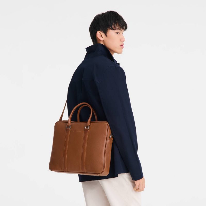 Leather Bags Caramel Longchamp Women Le Foulonné S Briefcase Caramel - Leather - Image 2