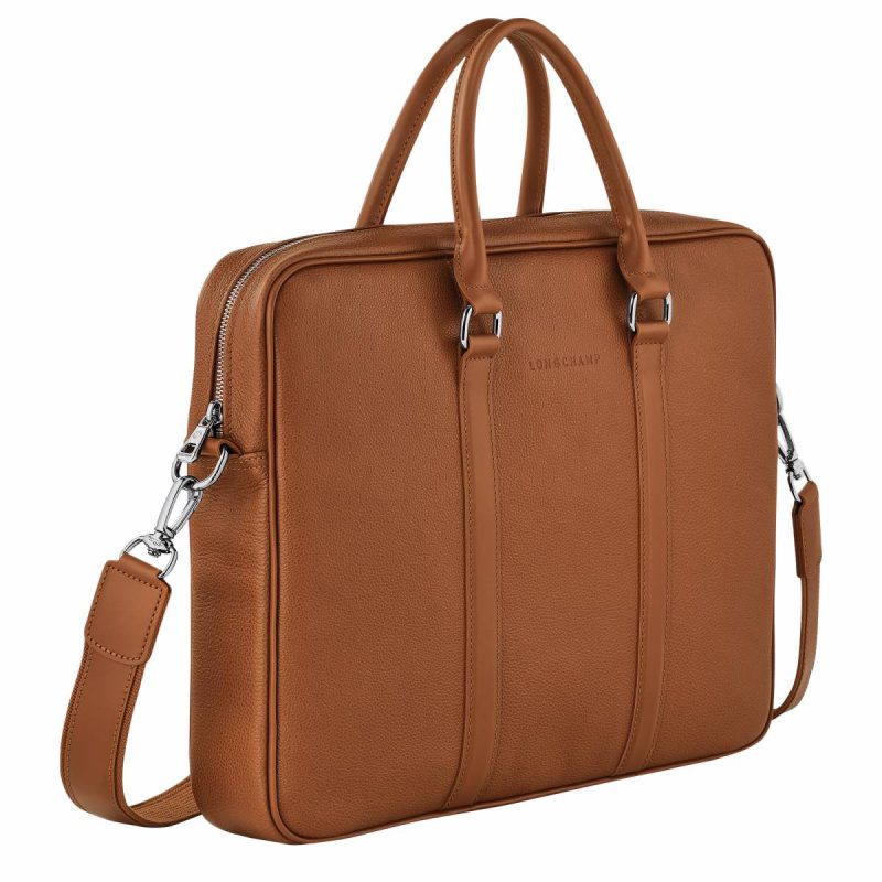 Leather Bags Caramel Longchamp Women Le Foulonné S Briefcase Caramel - Leather - Image 3