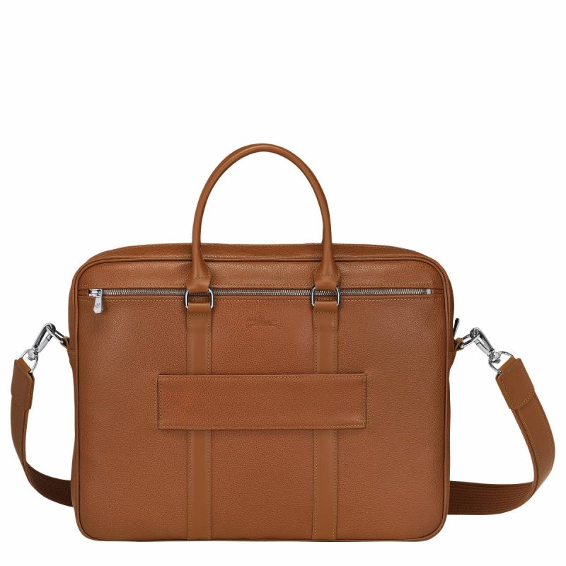 Leather Bags Caramel Longchamp Women Le Foulonné S Briefcase Caramel - Leather - Image 4