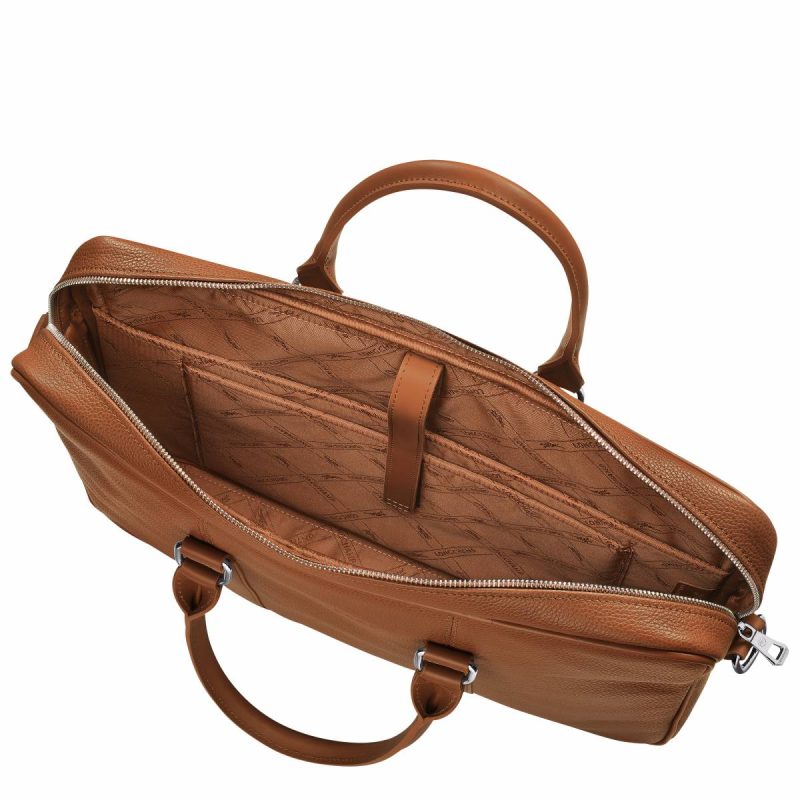 Leather Bags Caramel Longchamp Women Le Foulonné S Briefcase Caramel - Leather - Image 5