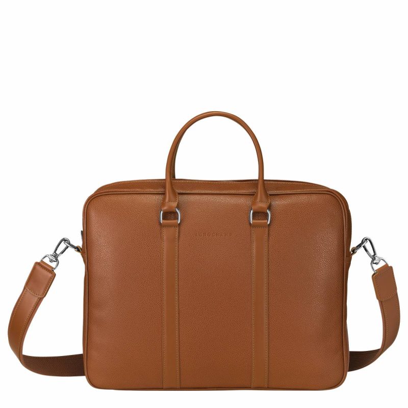 Leather Bags Caramel Longchamp Women Le Foulonné S Briefcase Caramel - Leather