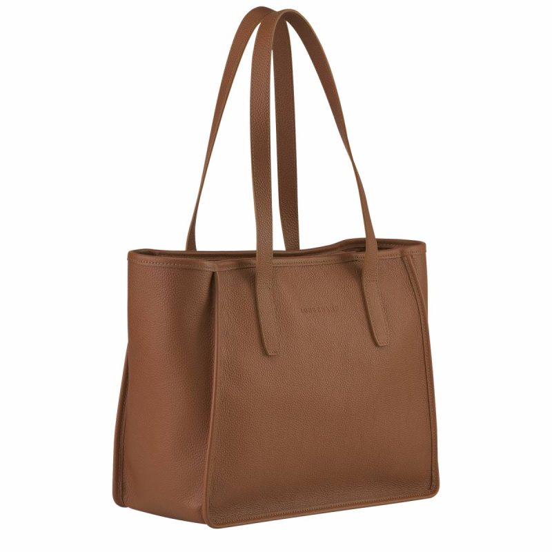 Leather Bags Caramel Women Le Foulonné L Tote Bag Caramel - Leather Longchamp - Image 3