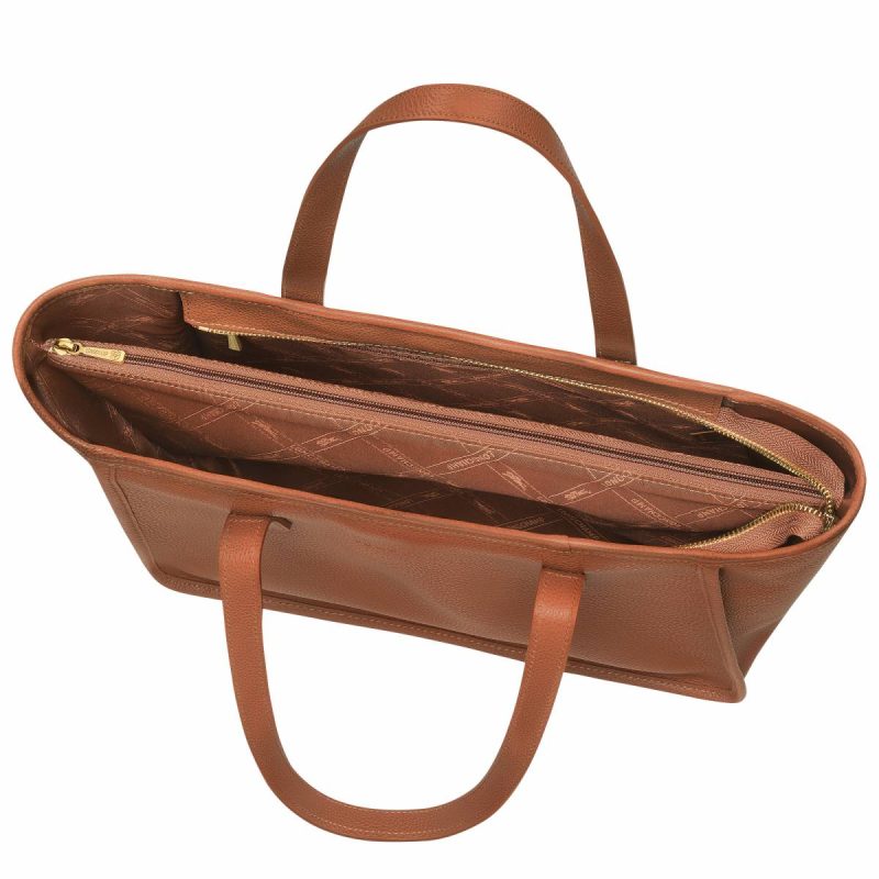 Leather Bags Caramel Women Le Foulonné L Tote Bag Caramel - Leather Longchamp - Image 5