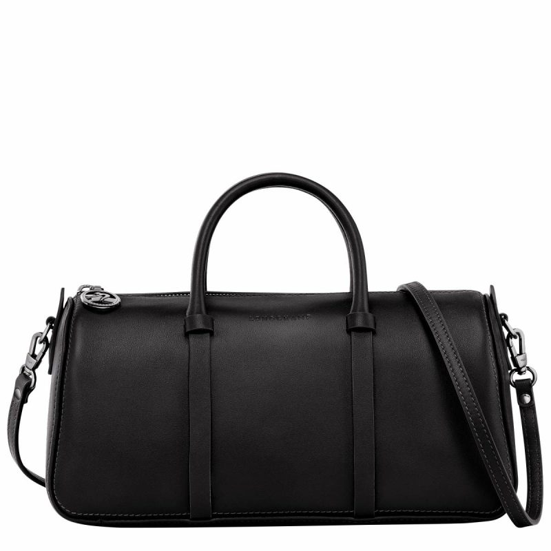 Leather Bags Daylong M Handbag Black - Leather Longchamp Black Women
