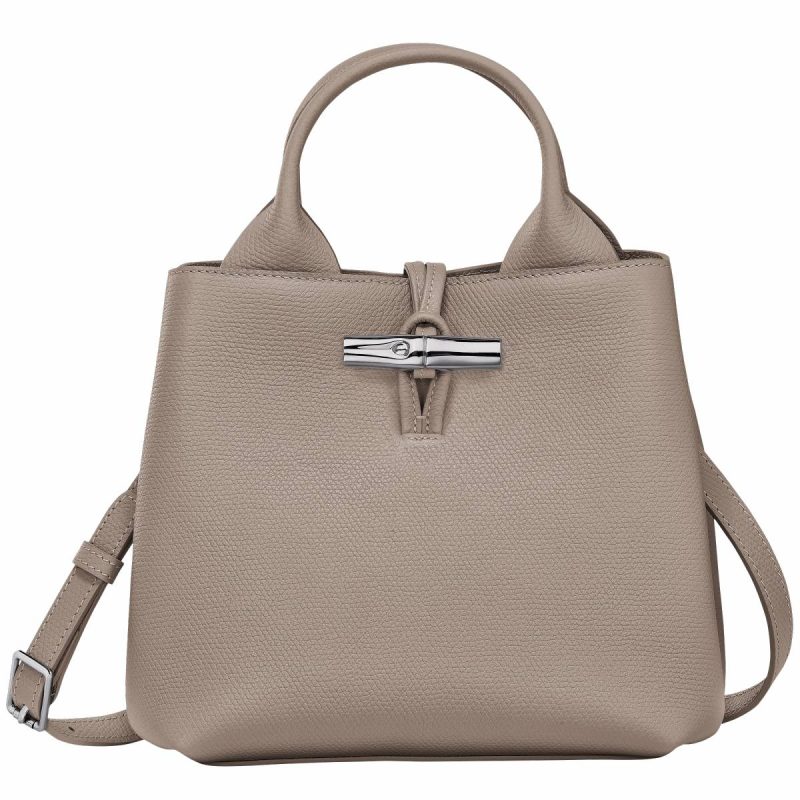 Leather Bags Le Roseau S Handbag Clay - Leather Longchamp Women Clay