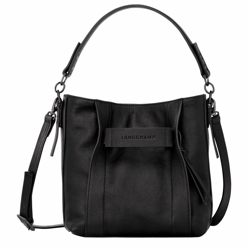 Leather Bags Longchamp 3D S Crossbody Bag Black - Leather Women Black