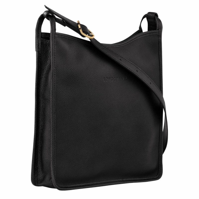Leather Bags Longchamp Le Foulonné M Crossbody Bag Black - Leather Black Women - Image 3