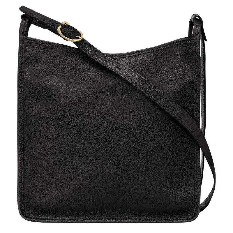 Leather Bags Longchamp Le Foulonné M Crossbody Bag Black - Leather Black Women