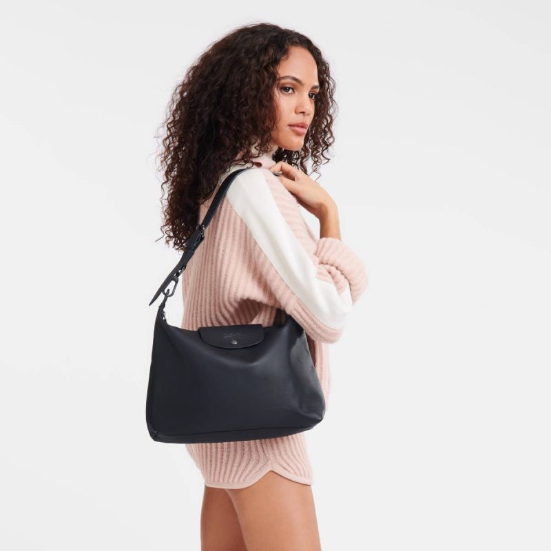 Leather Bags Longchamp Le Pliage Xtra M Hobo Bag Black - Leather Women Black - Image 2