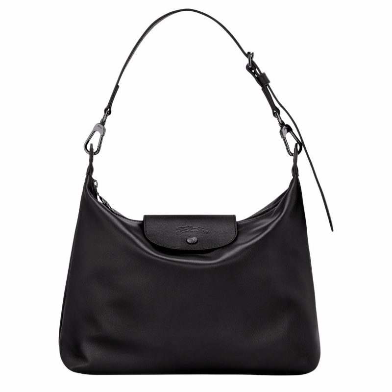 Leather Bags Longchamp Le Pliage Xtra M Hobo Bag Black - Leather Women Black
