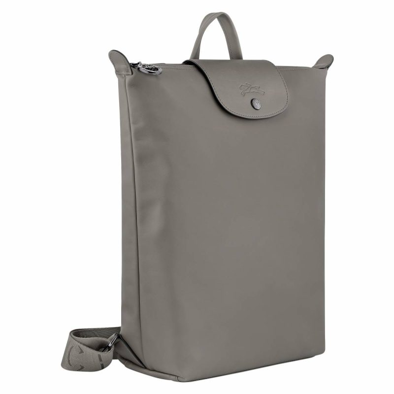 Leather Bags Women Le Pliage Xtra M Backpack Turtledove - Leather Longchamp Turtledove - Image 3