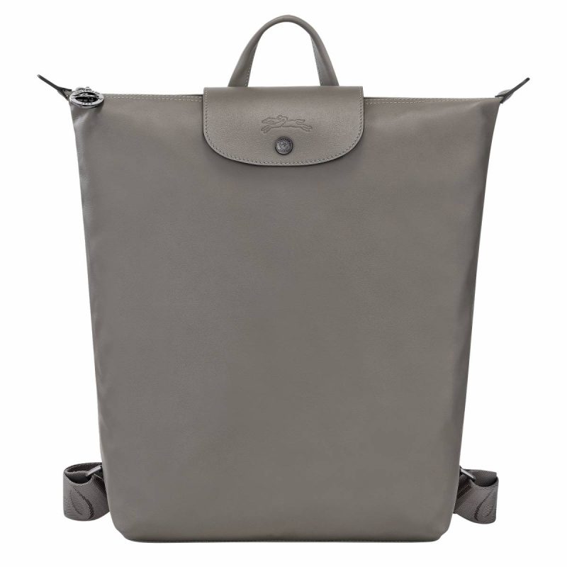 Leather Bags Women Le Pliage Xtra M Backpack Turtledove - Leather Longchamp Turtledove