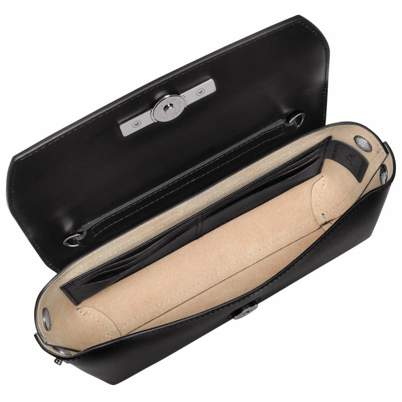 Leather Bags Women Le Roseau Clutch Black - Leather Longchamp Black - Image 5