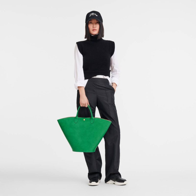 Leather Bags Women Longchamp Green Épure Xl Tote Bag Green - Leather - Image 2