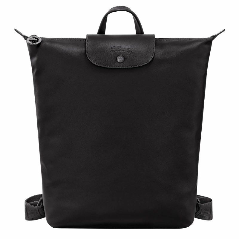 Leather Bags Women Longchamp Le Pliage Xtra M Backpack Black - Leather Black