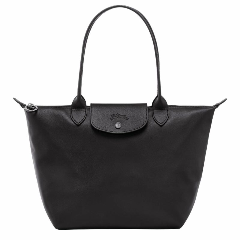 Leather Bags Women Longchamp Le Pliage Xtra M Tote Bag Black - Leather Black