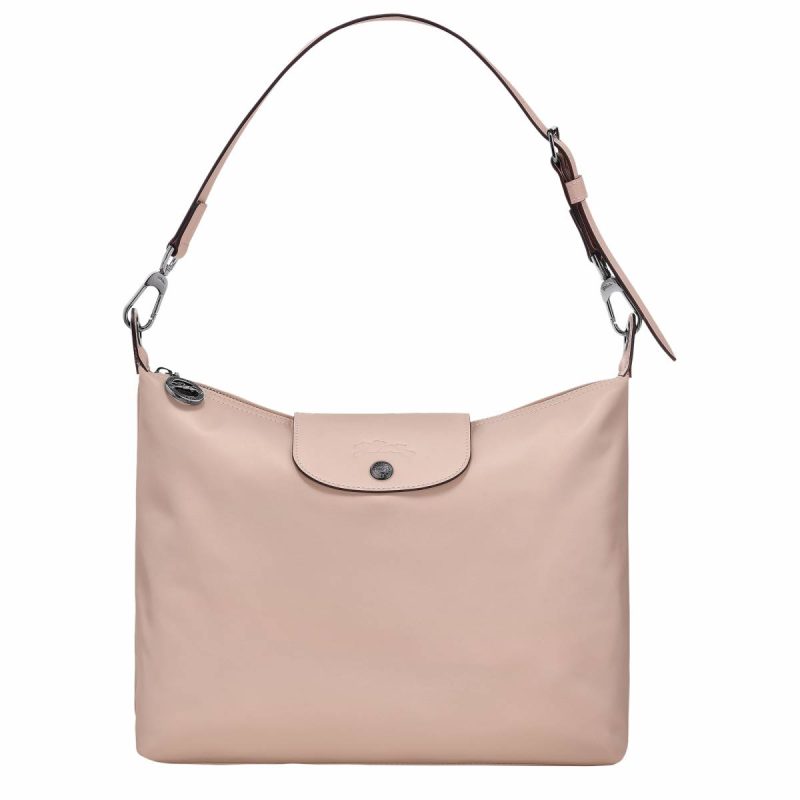 Leather Bags Women Longchamp Nude Le Pliage Xtra M Hobo Bag Nude - Leather