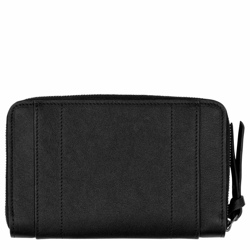 Leather Wallets Black Women Longchamp 3D Wallet Black - Leather - Image 2