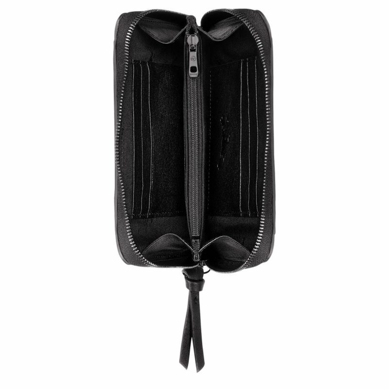 Leather Wallets Black Women Longchamp 3D Wallet Black - Leather - Image 3