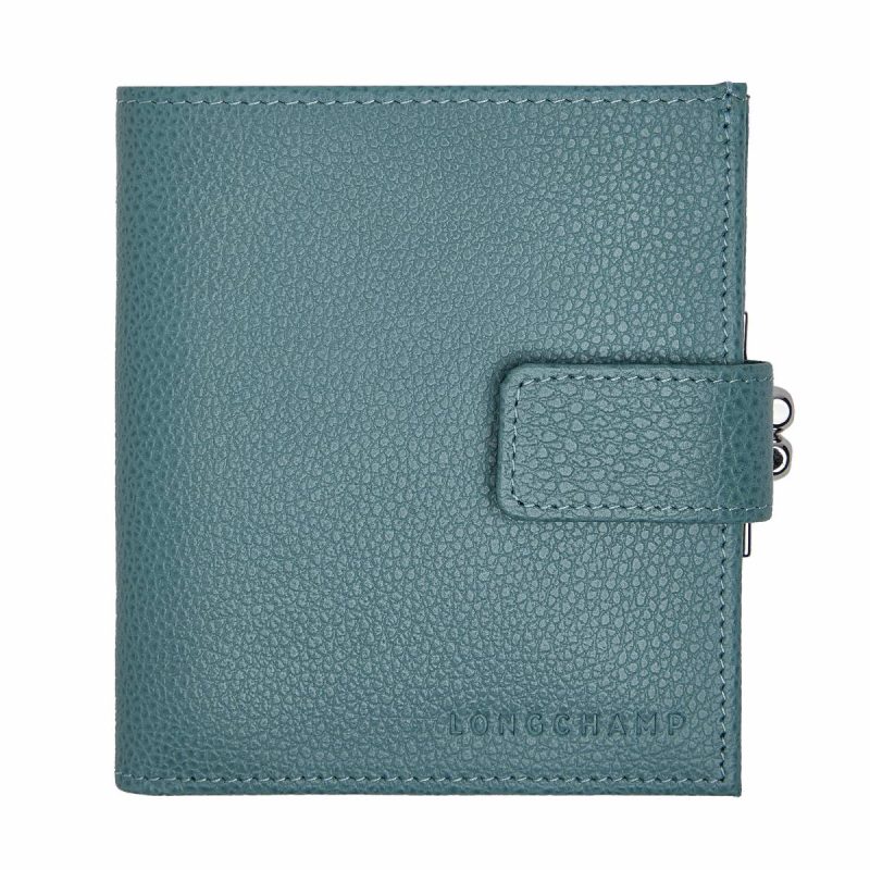 Leather Wallets Longchamp Eucalyptus Le Foulonné Compact Wallet Eucalyptus - Leather Women - Image 2