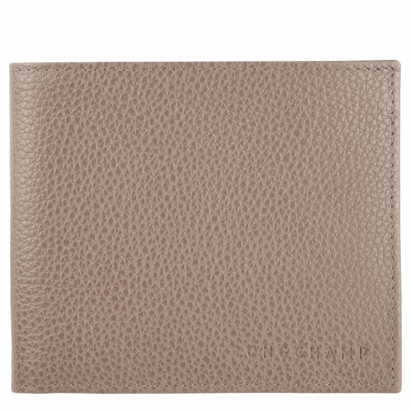 Leather Wallets Turtledove Longchamp Women Le Foulonné Wallet Turtledove - Leather