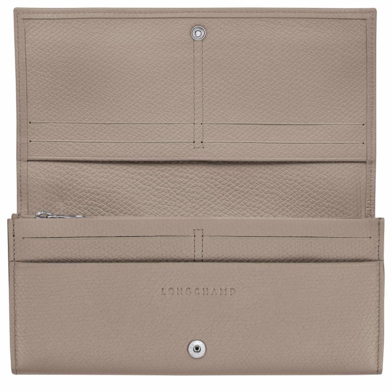 Leather Wallets Women Le Roseau Flap Wallet Clay - Leather Longchamp Clay - Image 2
