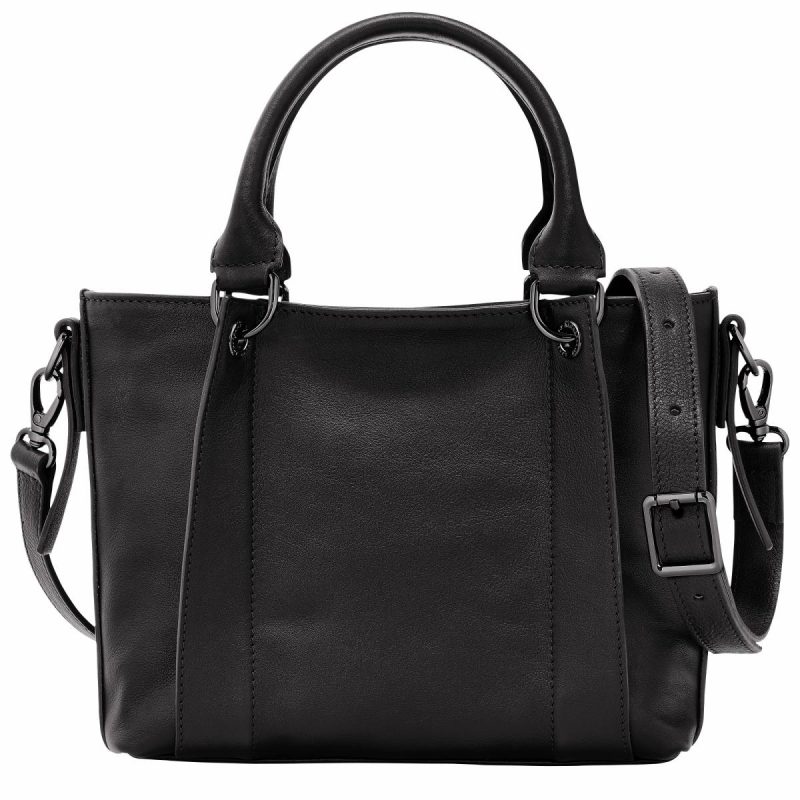 Longchamp 3D S Handbag Black - Leather Women Leather Bags Black - Image 4
