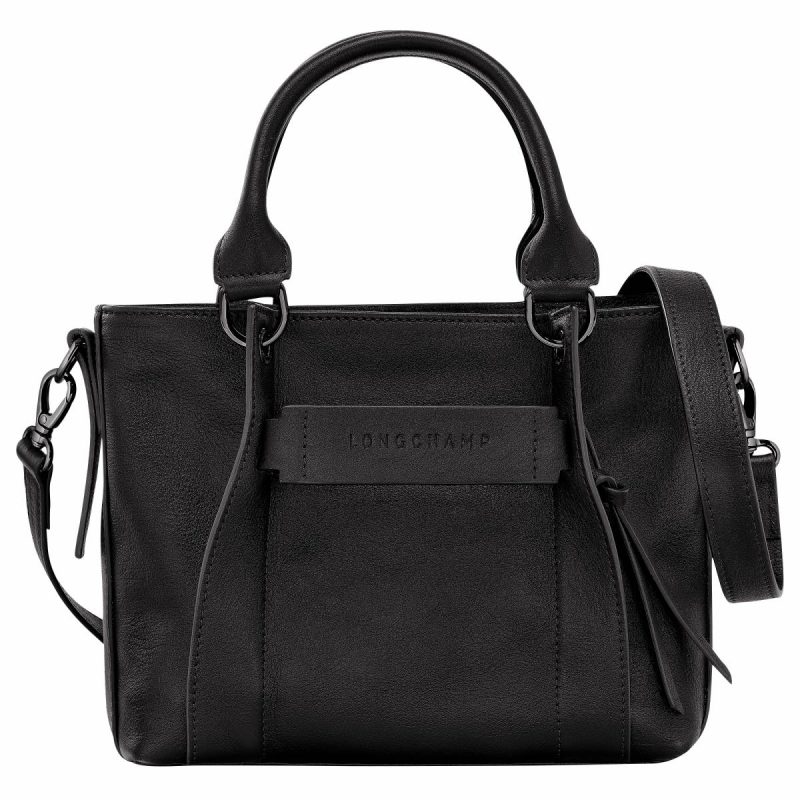 Longchamp 3D S Handbag Black - Leather Women Leather Bags Black