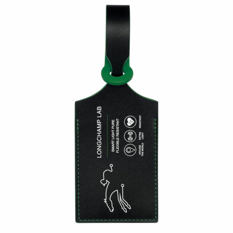 Longchamp Black/Green Travel Accessories Lgp Travel Luggage Tag Black/Green - Leather Women