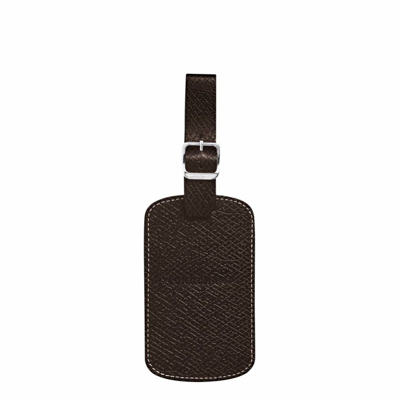 Longchamp Boxford Luggage Tag Mocha - Leather Women Mocha Travel Accessories