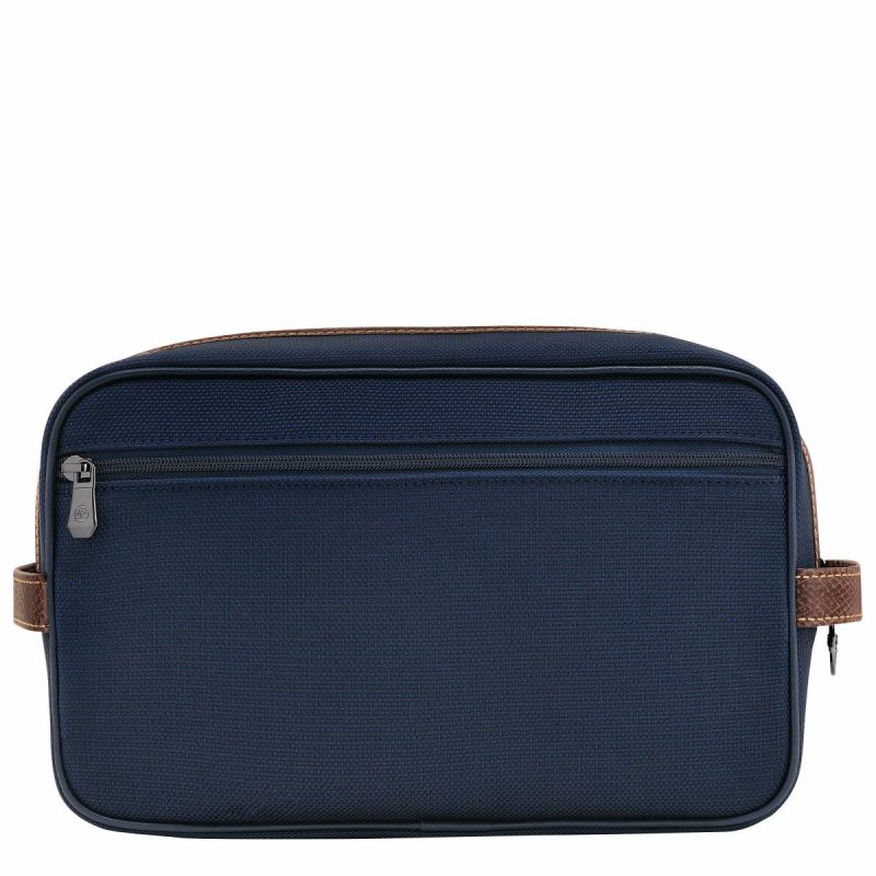 Longchamp Boxford Toiletry Case Blue - Recycled Canvas Toiletry Bags Women Blue - Image 2