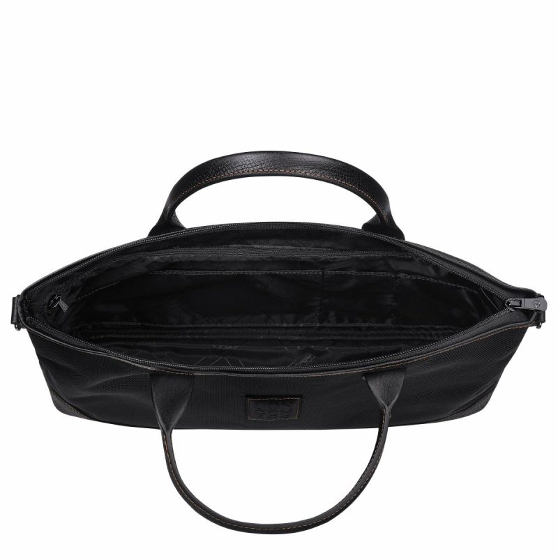 Longchamp Briefcase Black Boxford S Briefcase Black - Recycled Canvas Women - Image 3