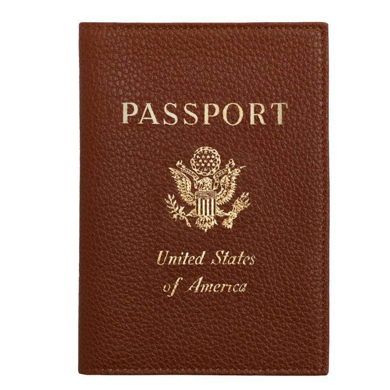 Longchamp Caramel Pouches & Cases Le Foulonné Passport Cover Caramel - Leather Women