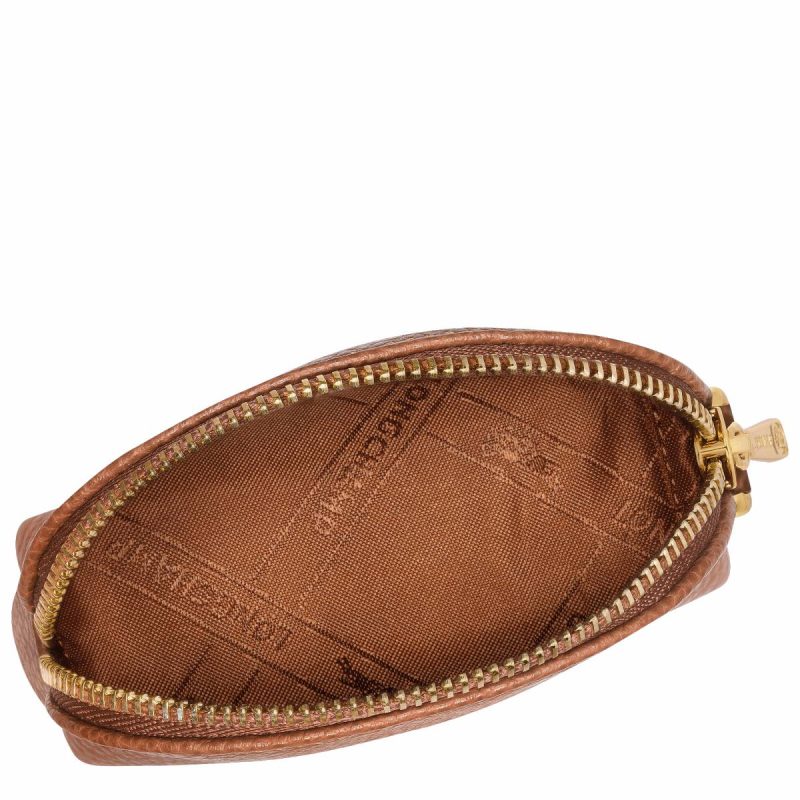 Longchamp Cardholders & Coin Purses Women Le Foulonné Coin Purse Caramel - Leather Caramel - Image 3