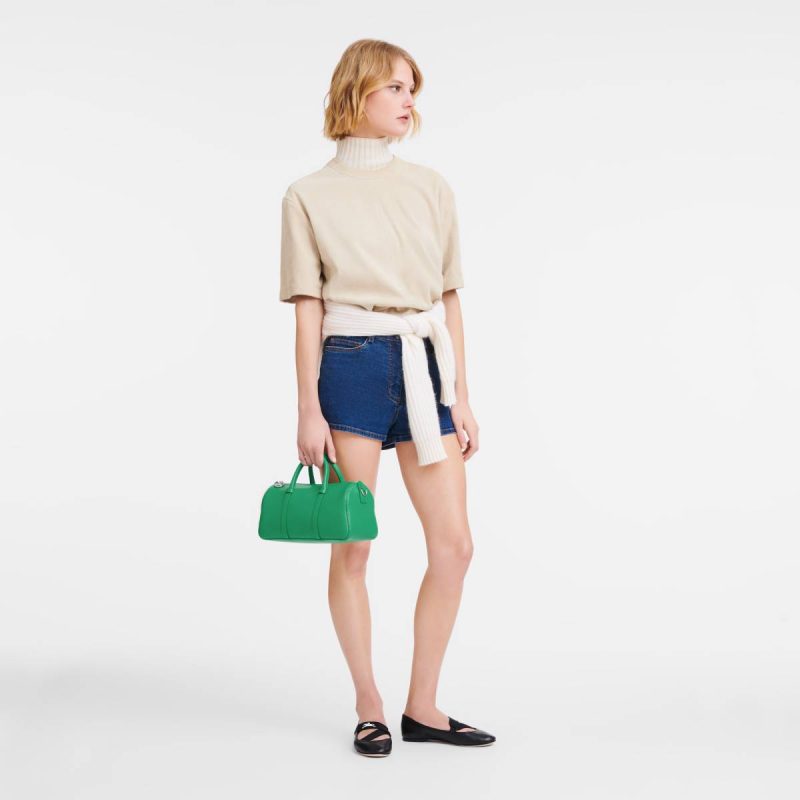 Longchamp Daylong M Handbag Green - Leather Women Green Leather Bags - Image 2