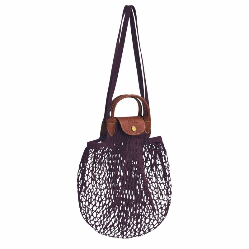 Longchamp Eggplant Le Pliage Filet L Mesh Bag Eggplant - Canvas Women Handbags - Image 3