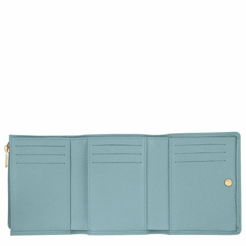 Longchamp Eucalyptus Le Foulonné Wallet Eucalyptus - Leather Leather Wallets Women - Image 3