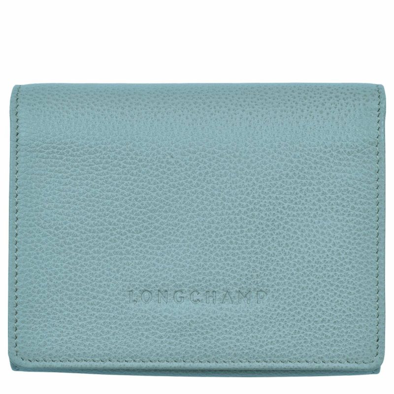 Longchamp Eucalyptus Le Foulonné Wallet Eucalyptus - Leather Leather Wallets Women